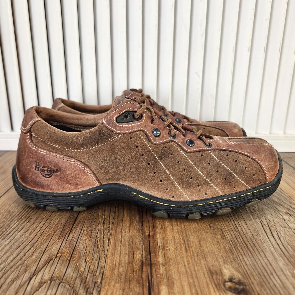 VTG Dr Martens Jim Lace Up Sneakers Mens Size 6 Brown Leather Suede Shoes 8A98